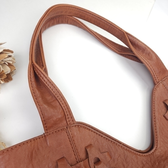 Anthropologie Camel Tan Brown Leather Hobo Tote - Picture 6 of 15